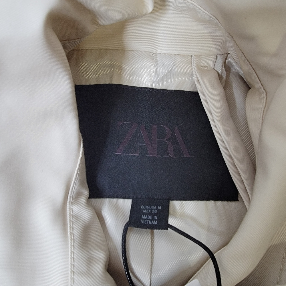 Zara Light Beige Belted Trench Coat ZW Collection - Picture 4 of 7